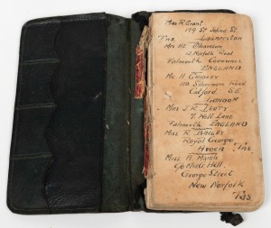 THE HAND-WRITTEN DIARY OF PRIVATE HENRY RICHARD KENT STANLEY (1896-1917) WHO WAS AMONG THE SOLDIERS WHO LANDED ON GALLIPOLI ON 25th APRIL 1915: A small hand-written pocket-book with leather cover, largely written in pencil.