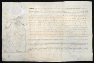 EARLY LAND GRANTS IN TASMANIA: A group of three original indentures on vellum