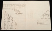 A SHORTAGE OF POLICE IN TASMANIA: February 1843 manuscript letter from the Police Magistrate Charles Schaw, at Richmond Police Office, to the Chief Police Officer, M. Forster in Hobart. Schaw is responding to the instructions he has received to "station t - 2