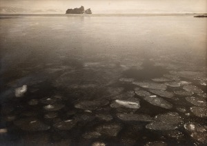 TERRA NOVA EXPEDITION: Original silver gelatin photograph, 16.5 x 11.5cm, numbered '223' in pencil in Herbert Ponting's hand, known to have been titled by Ponting "Pancake ice forming on sea. March 9th 1911".