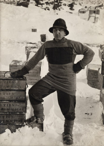 TERRA NOVA EXPEDITION: Original silver gelatin photograph, 12 x 16.5cm, numbered '353' in pencil in Herbert Ponting's hand, known to have been titled by Ponting "Lieut Bowers. October 11th 1911".