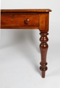 An antique Australian cedar two drawer desk with gilt tooled embossed black leather insert top, 19th century, 77cm high, 122cm wide, 64cm deep - 4
