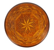 WINKS & HALL (attributed) fine quality New Zealand specimen wood wine table with parquetry starburst top, late 19th century, 78cm high, 51cm diameter - 2