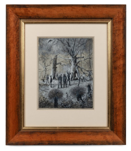 EDWARD ROPER (1830-1909), (lizard shooting), watercolour and gouache, signed lower right "E. Roper", 20.5 x 15.5cm, 40 x 34cm overall.