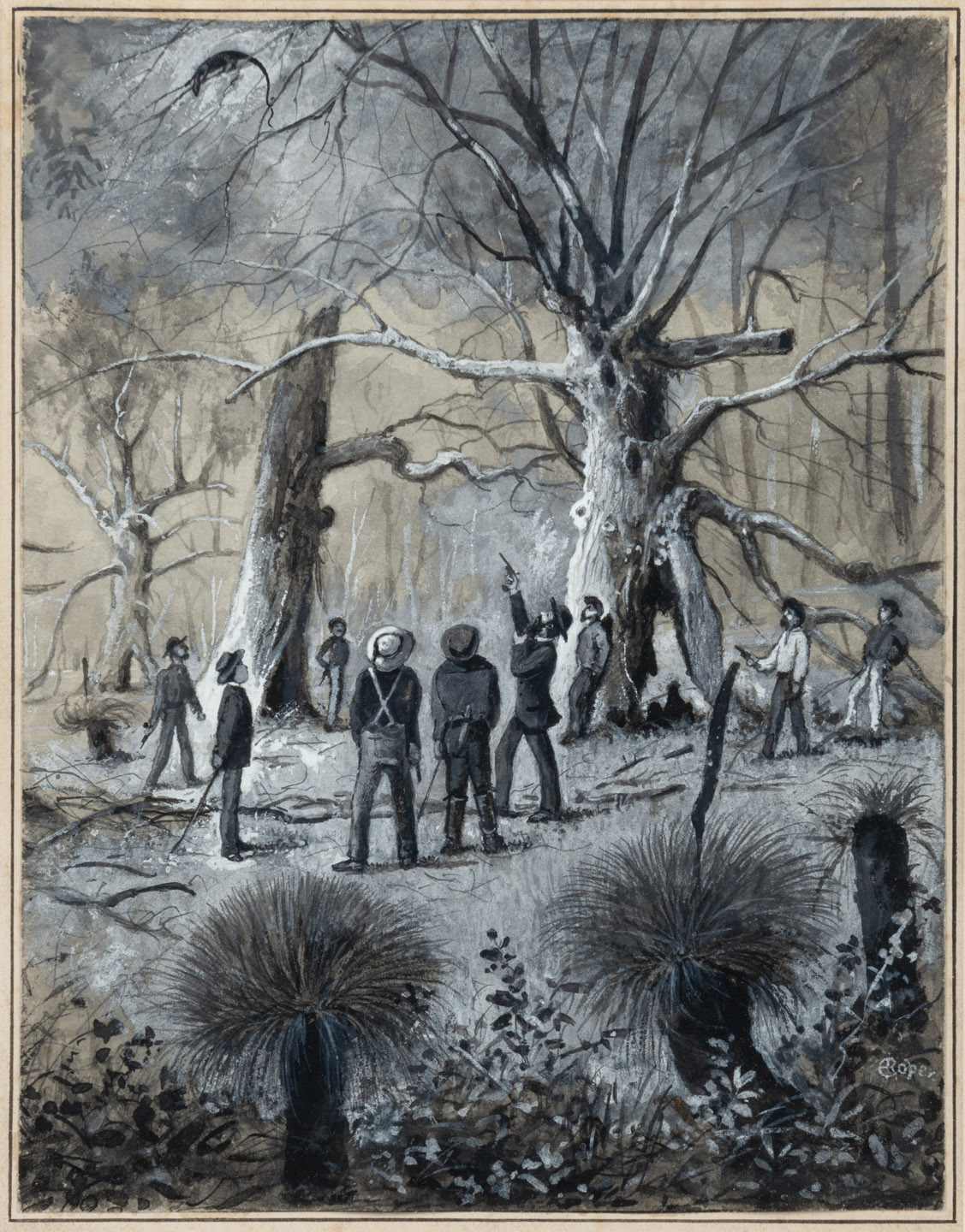 EDWARD ROPER (1830-1909), (lizard shooting), watercolour and gouache ...