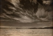 TERRA NOVA EXPEDITION: Original silver gelatin photograph, 16.5 x 11.5cm, numbered '458' in pencil in Herbert Ponting's hand, known to have been titled by Ponting "Beautiful Cirrus Clouds, over the Barne Glacier. December 19th 1911".