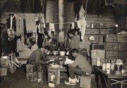 TERRA NOVA EXPEDITION: Original silver gelatin photograph, 16.5 x 11.5cm, numbered '187' in pencil in Herbert Ponting's hand, known to have been titled by Ponting "Nelson, Day and Lashly in E.H. Shackleton's hut. Feb. 17th 1911.".
