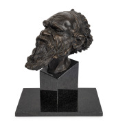 ARTIST UNKNOWN, Aboriginal man, cast bronze and marble, signed (illegible), 42cm high.