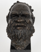 ARTIST UNKNOWN, Aboriginal man, cast bronze and marble, signed (illegible), 42cm high. - 2