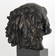 ARTIST UNKNOWN, Aboriginal man, cast bronze and marble, signed (illegible), 42cm high. - 4