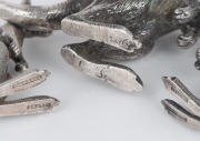 A graduated set of three Australian silver kangaroo statues, 19th/20th century, the largest stamped "SILVER", the other two stamped "DRUMMOND, SILVER", the largest 6.5cm high, grams. - 2