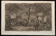 ALASKA: Two original engraved plates from Anderson's "Cook's Voyages" [1786]: "NATIVES of OONALASHKA, & their HABITATIONS." and "The INSIDE of a HOUSE, in OONALASHKA"; both 24 x 38.5cm. (2 items) - 2