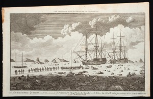 NORTH POLE: An original copper plate engraving published by Alexander Hogg [1780]: "View of the RACE HORSE & CARCASS (under the command of Ld. MULGRAVE & Capt'n Lutwyche) Inclosed in the ICE, in Lat.80.37,N. when prosecuting their Celebrated Expedition to