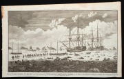 NORTH POLE: An original copper plate engraving published by Alexander Hogg [1780]: "View of the RACE HORSE & CARCASS (under the command of Ld. MULGRAVE & Capt'n Lutwyche) Inclosed in the ICE, in Lat.80.37,N. when prosecuting their Celebrated Expedition to