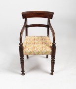 An antique Australian spade back carver chair with later floral upholstery, circa 1850, 48cm across the arms - 2