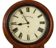 THOMAS GAUNT antique mahogany cased drop dial wall clock with white enamel painted dial and Roman numerals, marked "T. Gaunt", circa 1890, 73cm high, 31cm across the dial - 2