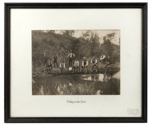 ARTIST UNKNOWN, Fishing on the Yarra (19th century), albumen photograph, 21.5 x 29cm, 38 x 46cm overall.