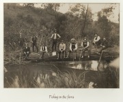ARTIST UNKNOWN, Fishing on the Yarra (19th century), albumen photograph, 21.5 x 29cm, 38 x 46cm overall. - 2