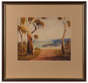 VICTOR ROBERT WATT (1886-1970), I.) (untitled beach road), II. (untitled coastal scene), watercolour, both signed lower right "V.R. Watt", ​​​​​​​the larger 26 x 31cm, 45 x 47cm overall.
