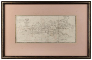 "MAP OF THE TOWN OF SYDNEY, 1836"; together with a map titled "PART OF SOUTH AUSTRALIA", 19th century, (2 items), both framed and glazed, the Sydney example 19 x 40cm, 39 x 59cm overall.