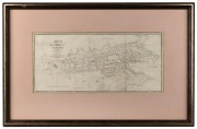 "MAP OF THE TOWN OF SYDNEY, 1836"; together with a map titled "PART OF SOUTH AUSTRALIA", 19th century, (2 items), both framed and glazed, the Sydney example 19 x 40cm, 39 x 59cm overall.