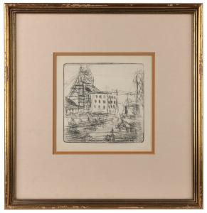 KEVIN CHARLES (PRO) HART (1928-2006), I.) Changing of Shift, South Mine, II.) (untitled fishing scene), lithographs, both signed in plate, approximately 18 x 17cm, 37 x 36cm overall.
