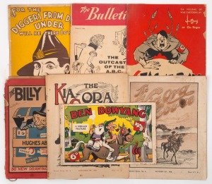 "The Kia Ora Coo-ee" official magazine of the Australian and New Zealand forces in Egypt, Palestine, Salonica & Mesopotamia, 1918 Second Series issues No. 4 & 5, together with 1918 'The Billy Book - 50 New Drawings By Low', 1938 'Ben Bowyang' Herald featu