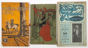 Group of three 1906 octavo format publications, comprising 'Studio Sketches' by William Moore with inscription by author to the title page, November 1906 Steele Rudd's Magazine (Steele Rudd was the pen name of Arthur Hoey Davis), and 1919 Steele Rudd's An