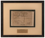 JACQUES BELLIN [1703-1772]: Copperplate engraved map "Mignatur Kort Over De Sydlige Lande", being the scarcer 1764 Danish edition of Bellin's 1753 "Carte Reduite Des Terres Australes", framed and glazed, 51 x 60.5cm overall. One of the few eighteenth-cent