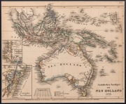 NEW HOLLAND: Group of hand-coloured maps, comprising New Holland with Van Diemen's Land [S. Hall, 1823], Australia and New Zealand [C. Smith, 1835], and Asiatischer Archipel und Neu Holland [Kleinknecht, 1849]. (3 items)