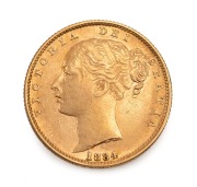 1884 Sovereign, Queen Victoria, Shield reverese, Sydney Mint, EF.