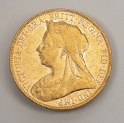 VICTORIA, Veiled Head 1899 Sovereign, VF. - 2