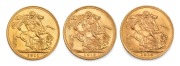 GEORGE V, 1911, 1912 and 1913 Sovereigns, (3) aUnc/Unc.