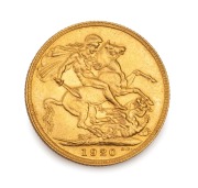 GEORGE V, 1920 Sovereign, St. George reverse, Unknown Mint, virtually Uncirculated.