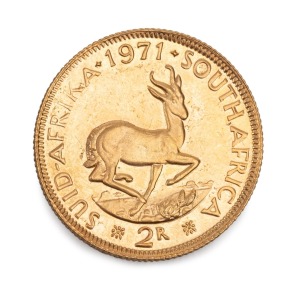 1971 Two Rand gold Springbok Proof.