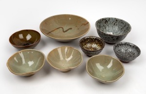 Eight assorted studio pottery bowls, including examples by MITSUO SHOJI, MAUREEN WILLIAMS LEVY and others, the largest 26cm diameter