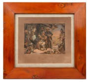 GEORGE BAXTER "News From Home" antique colour lithograph in huon pine frame, ​​​​​​​28 x 30.5cm overall
