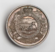 DEPARTMENT OF AGRICULTURE VICTORIA, The Royal Agricultural Society of Victoria, 1904, Champion Prize of Australia, medal in silver (48mm, 55g, by K.G. Luke); reverse inscribed to "S. WRATHALL" for "SUFFOLK PUNCH - STALLION". A rare and beautiful medal. - 2