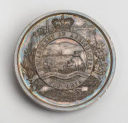 DEPARTMENT OF AGRICULTURE VICTORIA, The Royal Agricultural Society of Victoria, 1905, Champion Prize of Australia, medal in silver (48mm, 55g, by K.G. Luke); reverse inscribed to "Stephen Wrathall" for "SUFFOLK PUNCH - MARE OR FILLY". A rare and beautiful - 2