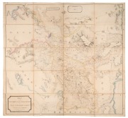 J.H. HUGHES, "Map of the Northern Located Portion of Van Diemen's Land. Hobarton: April 1837". Folding hand-coloured lithographic map (106 x 112cm), to the scale of 1 inch to 2 miles (1: 126,720), dissected and mounted on linen, contained in the original - 2