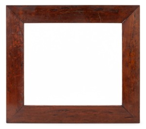 A rare antique Australian burr blackwood veneered frame on cedar, with outward sloping face, Tasmanian origin, mid 19th century, 41 x 46cm overall, internal 31 x 46cm overall.