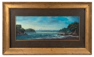 J. A. BOND (New Zealand), Near Mahurangi Heads, Auckland, N.Z., pastel on paper, signed lower right "J. A. Bond", 24 x 64cm, 52 x 88cm overall.
