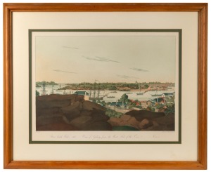 (After) JOHN HEAVISIDE CLARK (1771&ndash;1863), I.) View of Sydney From The West Side of The Cove, No.2, II.) View of Sydney From The West Side of The Cove, No. 4, colour lithograph reprinted by Dymock after the original, 38 x 52cm each, 59 x 72cm each overall.