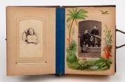 A collection of cartes-de-visite in a lovely old-time leather-bound album; mainly Sydney studios including T.S. Glaister, Bradley & Allen, David Scott, Newman, J.J. Hollands, Freeman, William Sargent, B.C. Boake, J. Hubert Newman, Falk, Tuttle, (40+ cards - 2