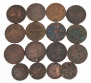 TRADE TOKENS: A collection of "Penny" and "Half Penny" trade tokens issued by various traders, including H.J. Marsh & Brother of Hobart Town, I. Friedman of Hobart, Lewis Abraham of Hobart, R. Parker of Geelong, William Jarvey of Hobart Town, Andrew Mathe