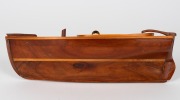 Three vintage half hull boat models, two on cedar back boards, 20th century the largest 16 x 67cm overall. - 4