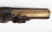 An antique English flintlock pocket pistol with early New Zealand Maori carved stock, late 18th century, 23cm long. - 5