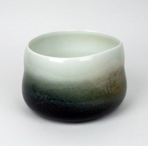 NEVILLE FRENCH "Wetlands, 2003" Australian porcelain vessel, painted monogram mark to base, 14.5cm high, 22cm wide