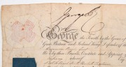 THE STORY OF BENJAMIN BAYLY (1797-1850), First Lieutenant, 21st Regiment of Foot, Van Diemen's Land and resident of "RUNNYMEDE", north of Hobart. A remarkable group of five original vellum documents recording Bayly's service career - 2