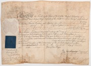 THE STORY OF BENJAMIN BAYLY (1797-1850), First Lieutenant, 21st Regiment of Foot, Van Diemen's Land and resident of "RUNNYMEDE", north of Hobart. A remarkable group of five original vellum documents recording Bayly's service career - 3
